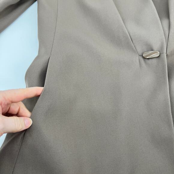 Vtg Epitome Skirt Suit Tag 14/ Fits 28" Tan One Button Blazer Straight Midi READ - Picture 7 of 12